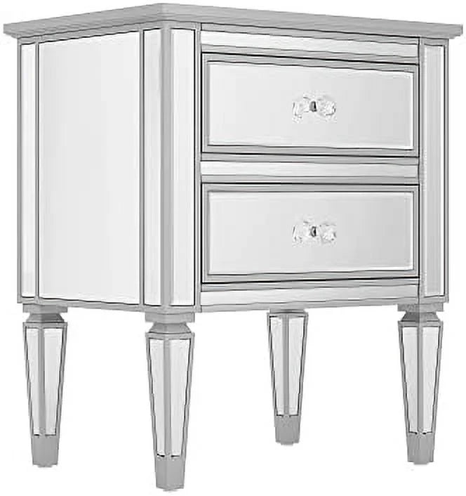 Mirrored 2 Drawer Nightstand J34139