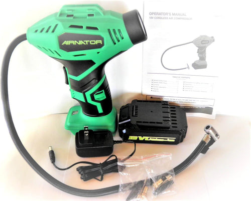 18-Volt Lithium-Ion Cordless Inflator with Gauge, Battery & Charger, 20in Air Hose (9 PC Kit) Pack of 2 Y76990