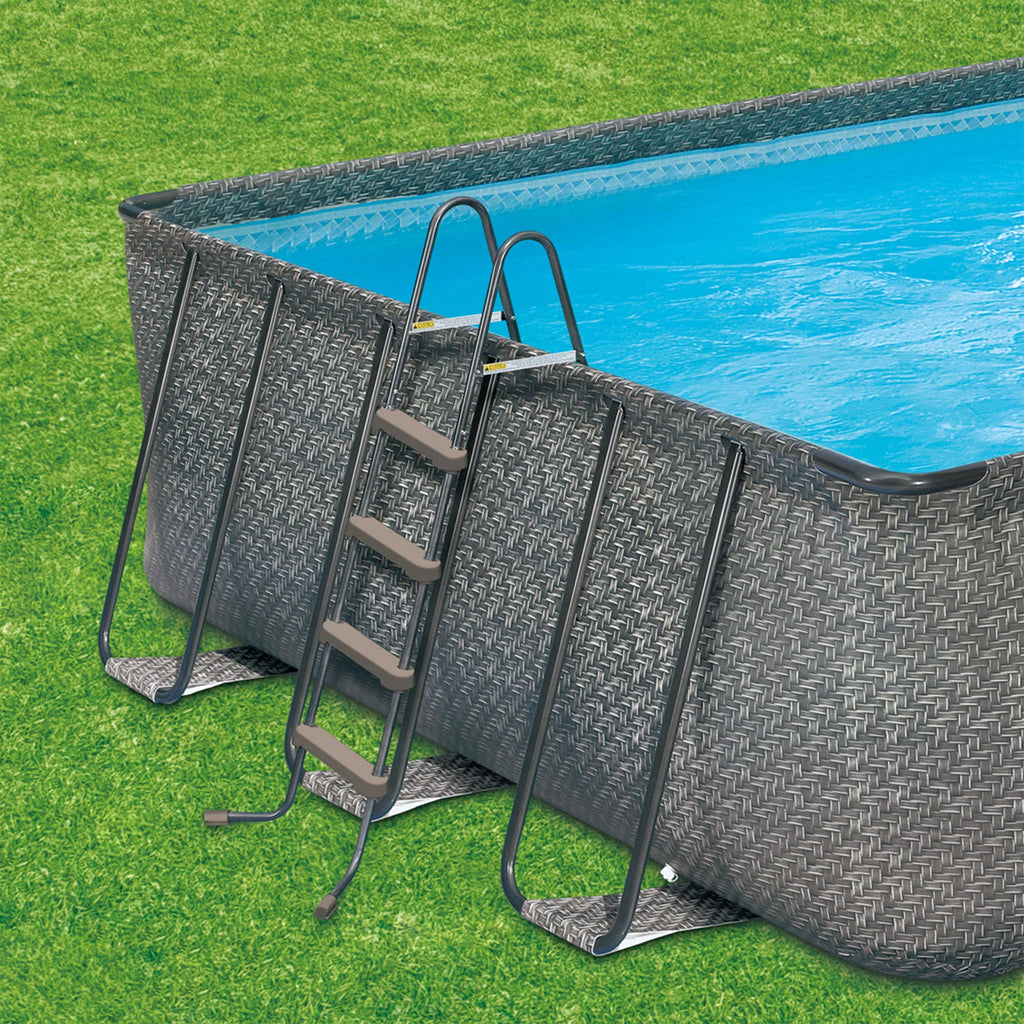 24ft x 12ft x 52in Rectangle Frame Swimming Pool Set N362405