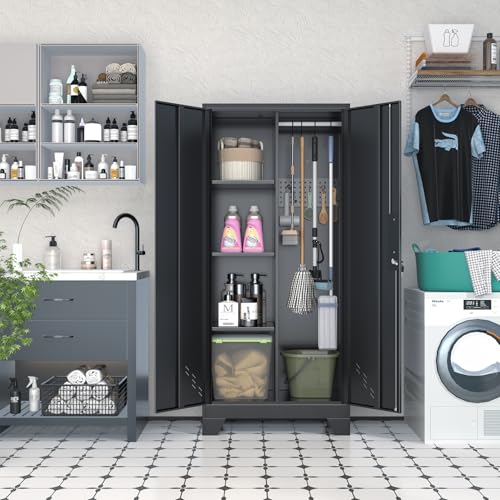 Metal Storage Cabinet with Lockable Doors and Pegboard M865