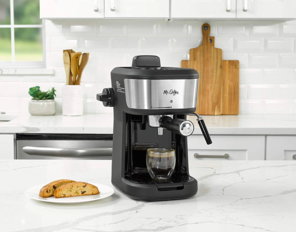 Single Serve Espresso and Cappuccino Machine with Milk Frothing Pitcher, 20 oz, Stainless Steel, Black Z127