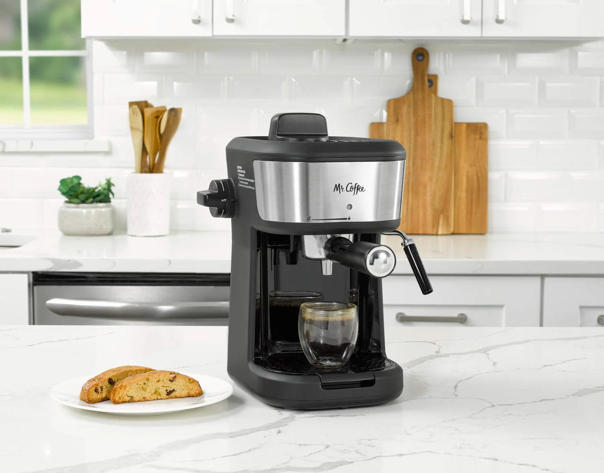 Single Serve Espresso and Cappuccino Machine with Milk Frothing Pitcher, 20 oz, Stainless Steel, Black Z127