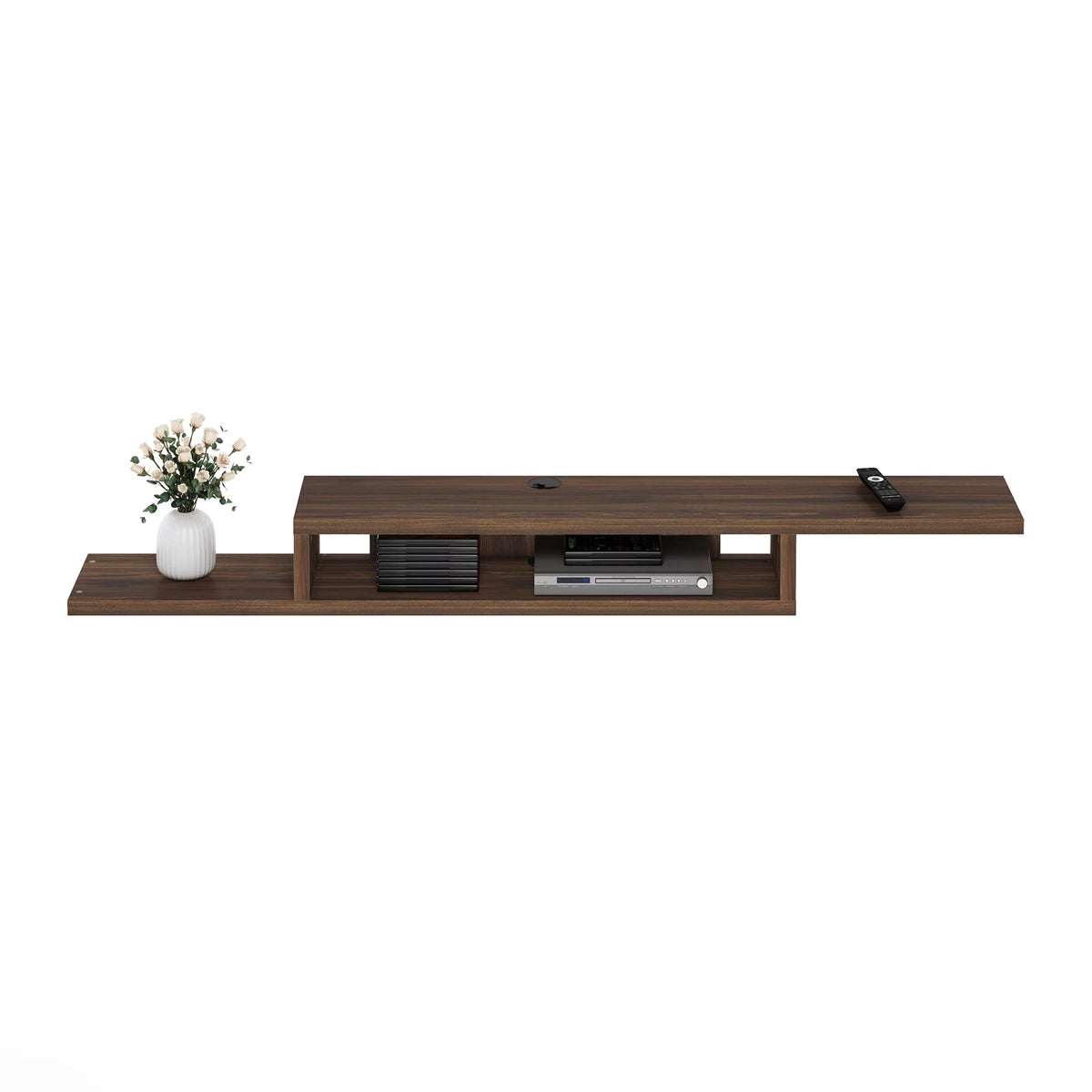 Wall Mounted Floating Media Console, 72 inch, Columbia Walnut M3343