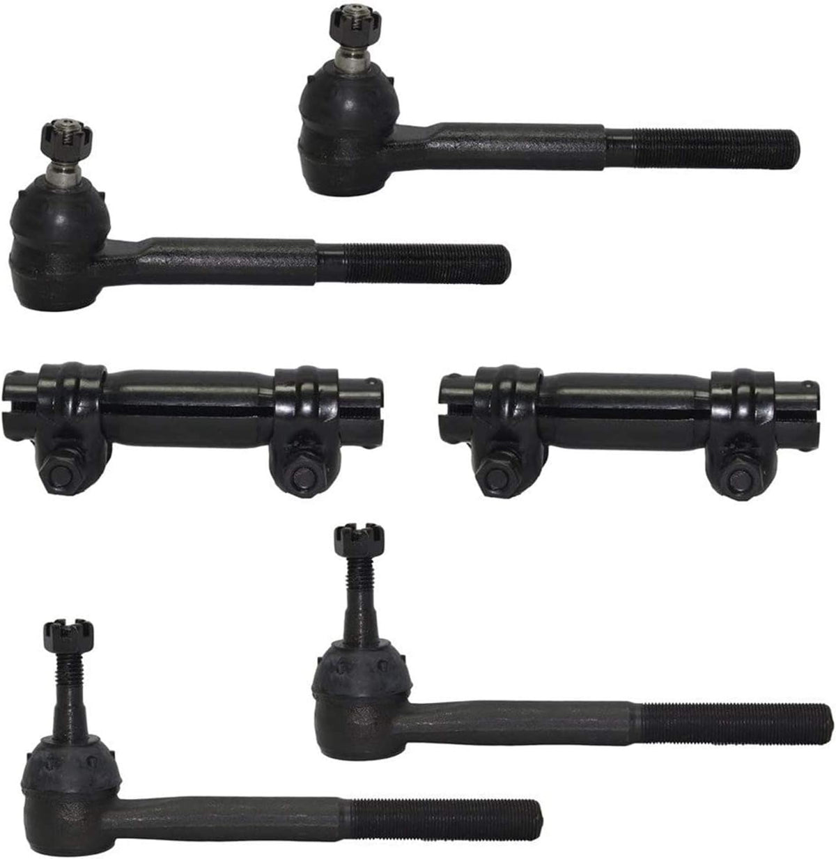 4WD Front Inner & Outer Tie Rods + Adjustment Sleeve 6pc Set D226457