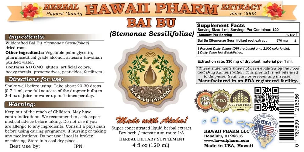 Stemona Dried Root Liquid Extract Herbal Supplement 2x2 oz B774345