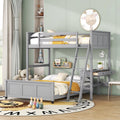 Twin Over Full Bunk Bed with Desk N866