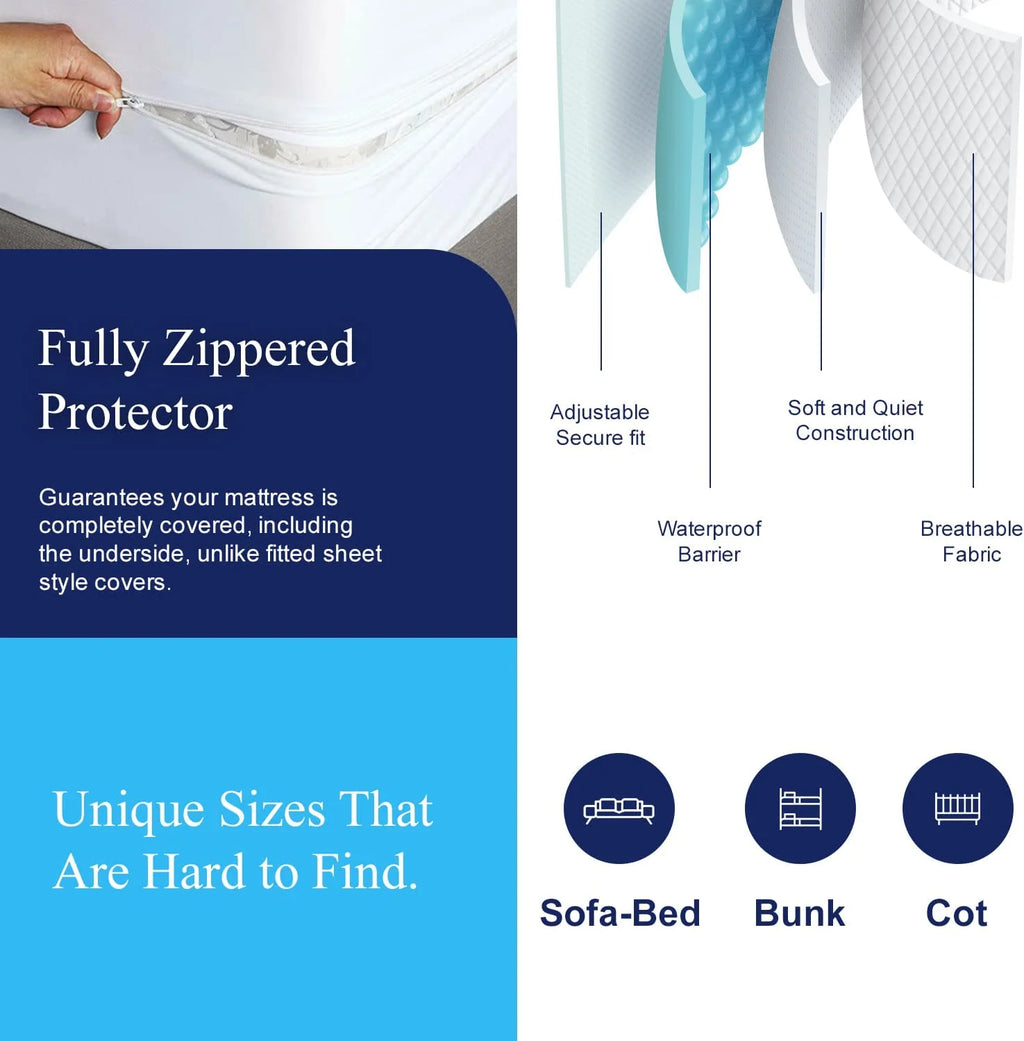 Queen Sleeper Sofa Mattress Cover with Secure Locking Zipper, 4 Pack T35447