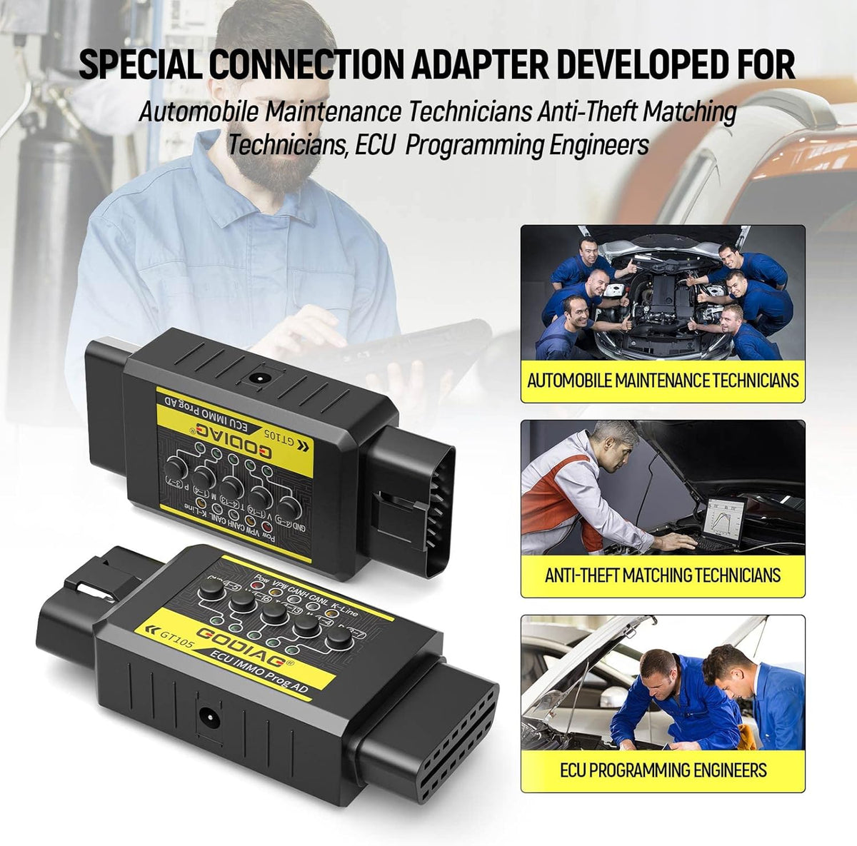 ECU IMMO Prog Adapter OBDII Break Out Box ECU Connector Pack of 2 Y517334