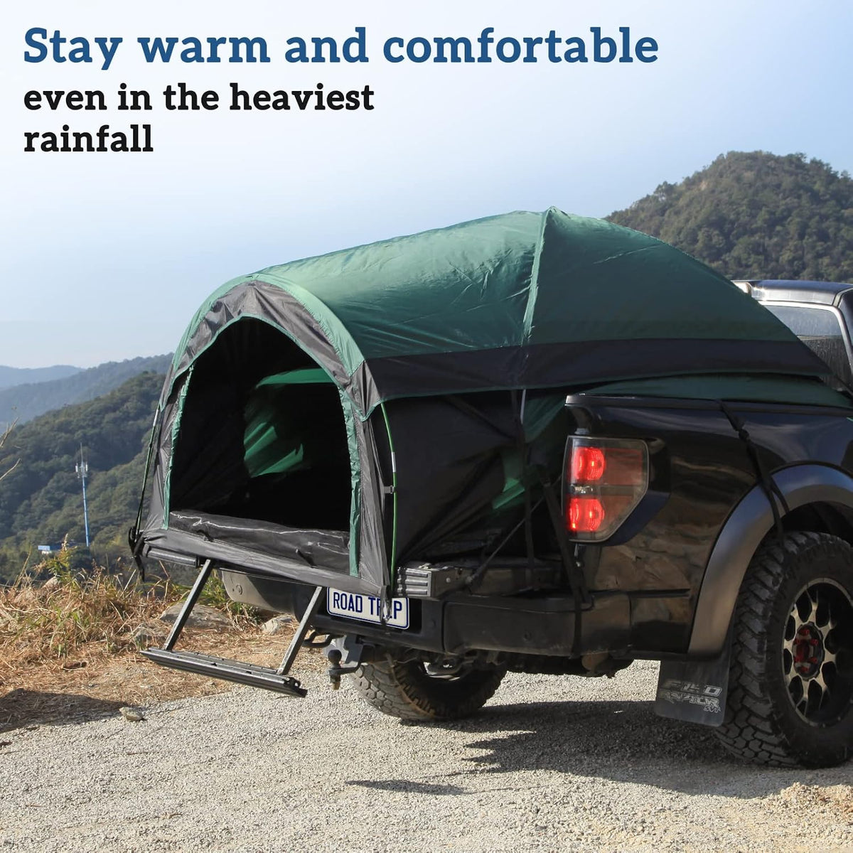 Full Size Truck Tent for Camping with Waterproof Rainfly, Double Layer, Fits Mattresses 79-81" J316