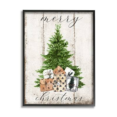 Distressed Merry Christmas Tree Wall Plaque I63544
