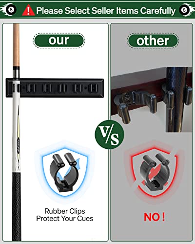 Hardwood Pool Cue Rack for 6 Cues L775