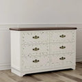 Antiqued Two-Tone 6 Drawer Wood Chest K73257