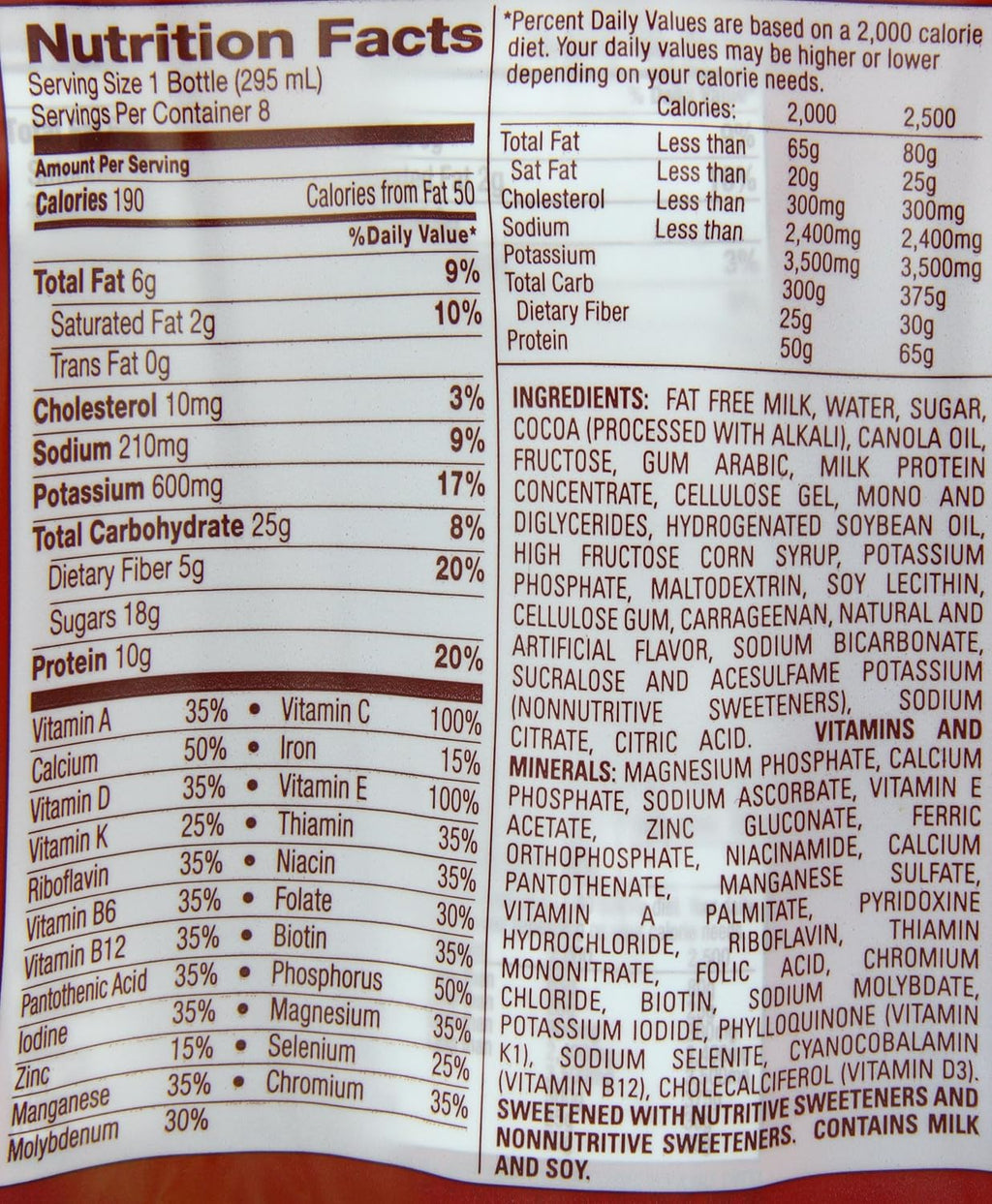 Creamy Milk Chocolate Meal Replacement Shake, 10-Ounces, 8 Count A389