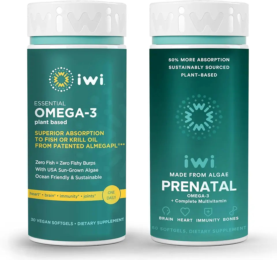 Omega-3 & Prenatal Multivitamin Bundle, 30 Servings, Vegan Plant-Based Y390155