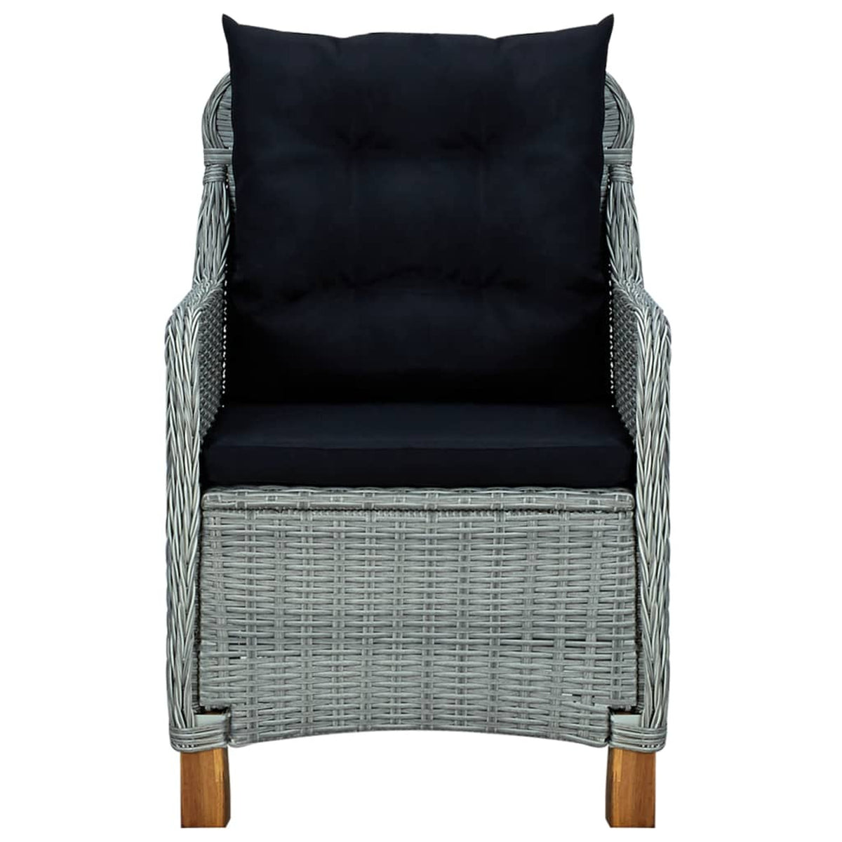 Gray Poly Rattan Patio Chairs with Cushions 2 pcs J2785