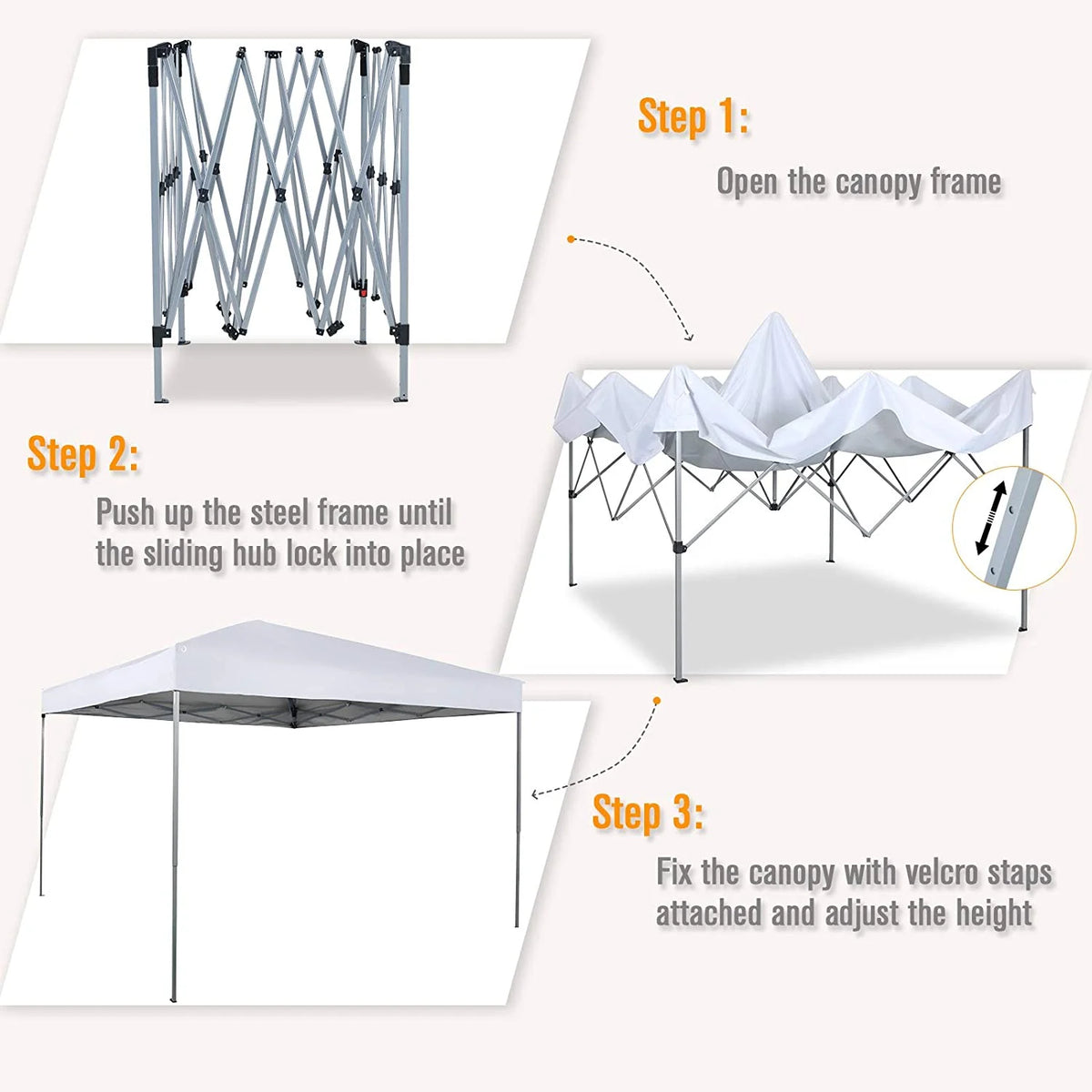 10x10 White Pop-up Canopy Tent with Bag B16752