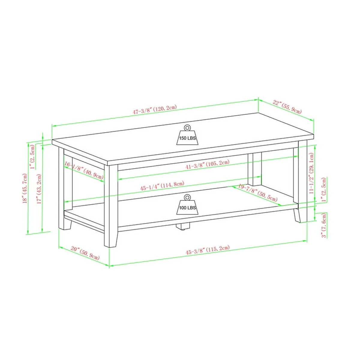 48" Minimalist Wood Coffee Table I60812