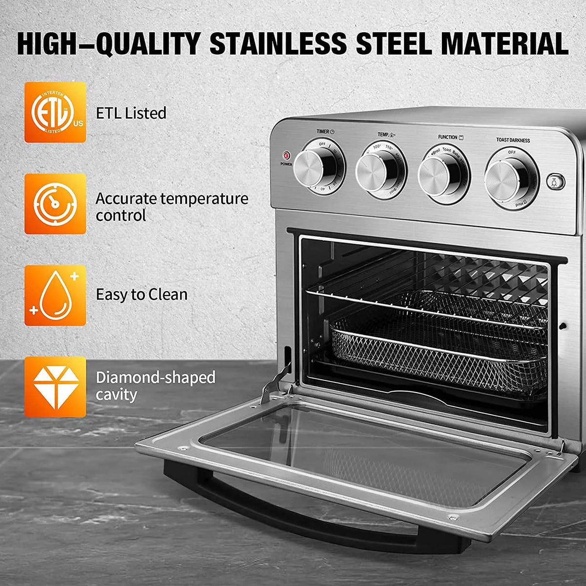 7-in-1 6 Slice 23QT Air Fryer Toaster Oven Combo B13575