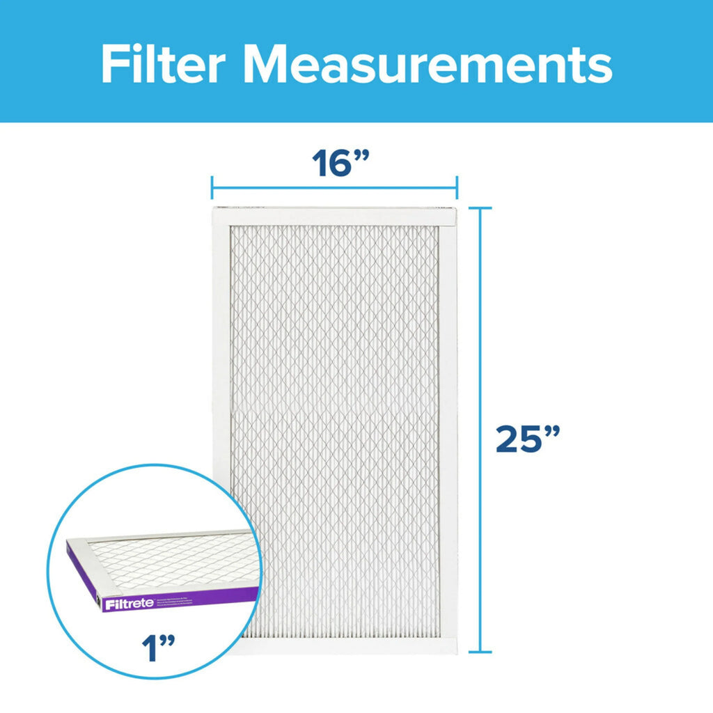 16x25x1 Air Filter, MERV 12, 2 Filters W289