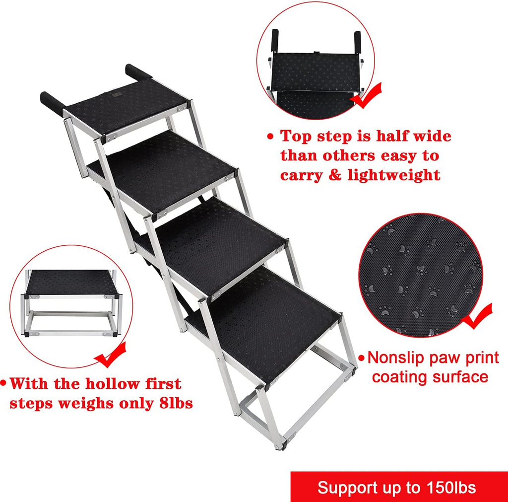Foldable Aluminum Pet Stairs with Non-slip Surface C948692