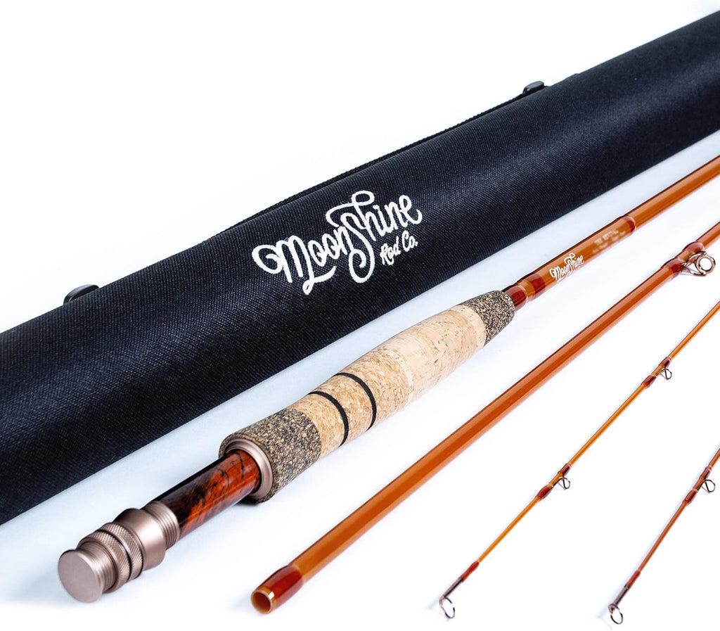 Classic Fiberglass Fly Fishing Rod with Carrying Case and Extra Rod Tip Section D3367