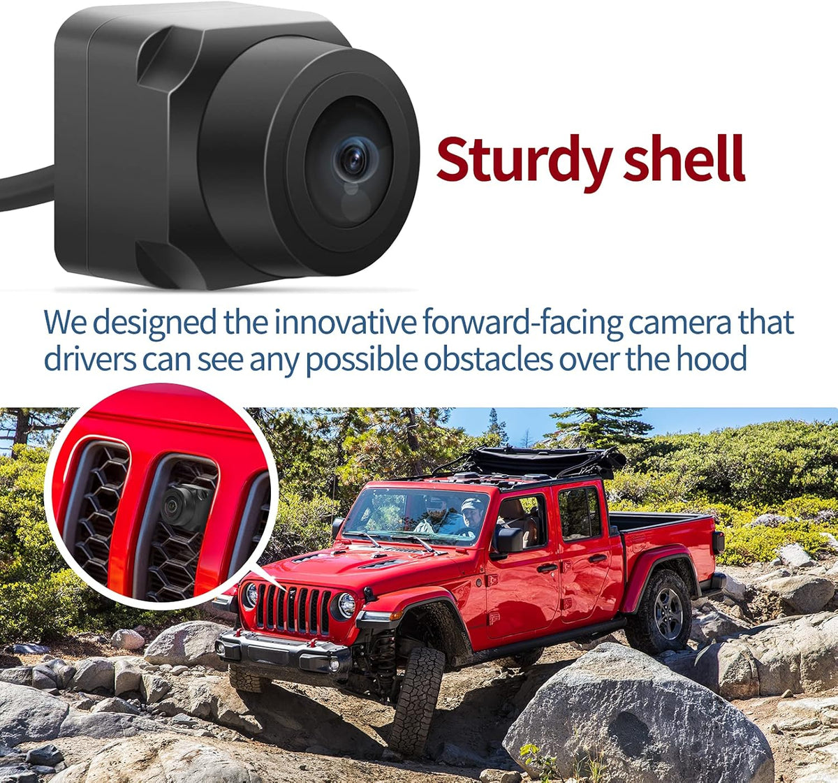 Front Forward Facing View Camera Mount for Trucks Grille Y78735