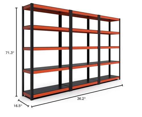 5 Tier White Metal Shelving Unit 28" W x 12.3" D x 59.5" H F78400