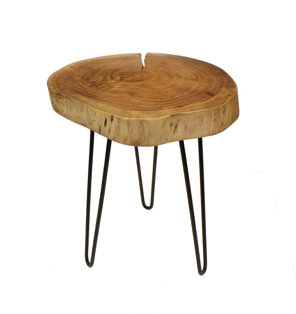 Live Edge Side Table / Stool Organic Brown Acacia Wood J197380