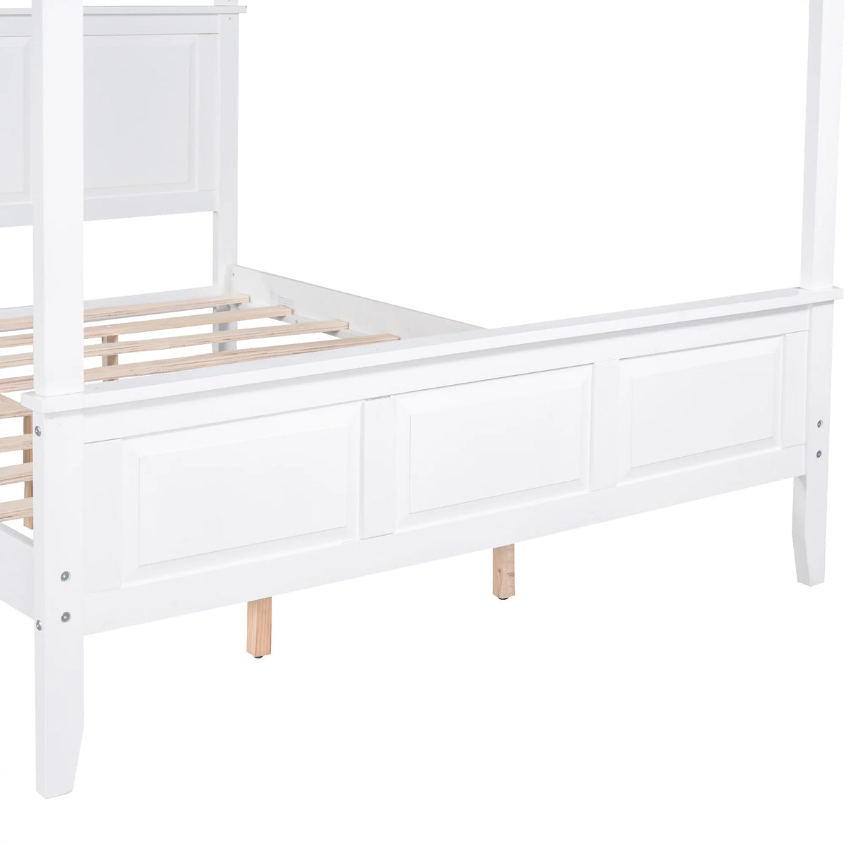 King Size Canopy Platform Bed White U44759