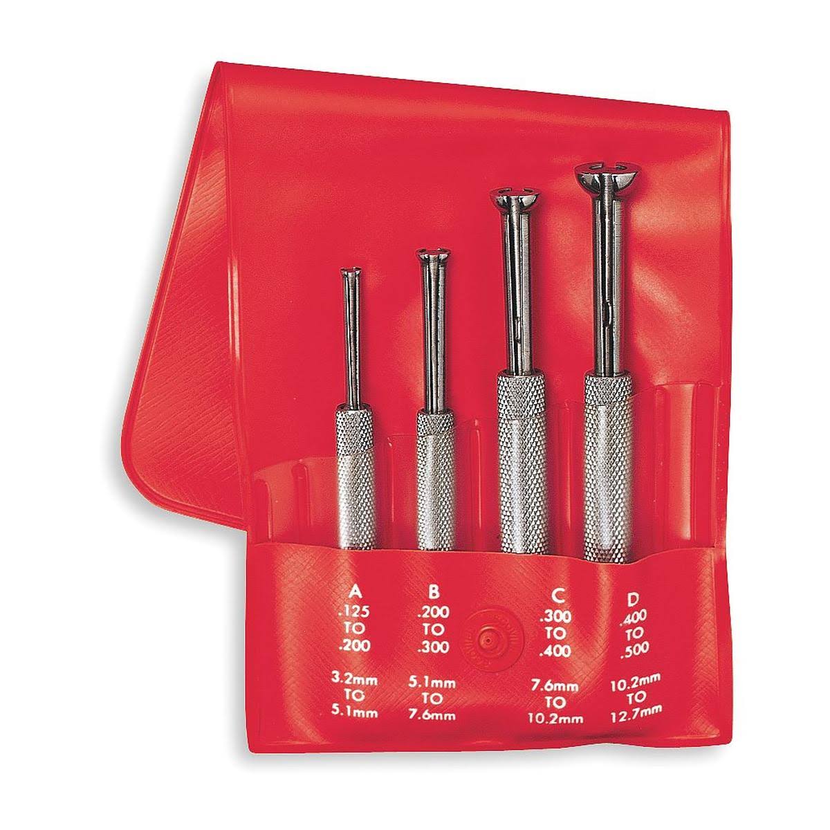 Hole Gage Set, 4 PC, Half Ball, Case P5137