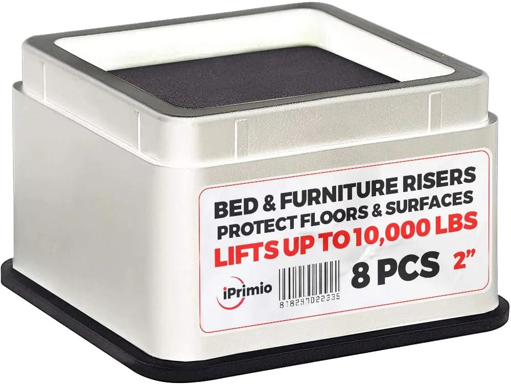 White Square Stackable Bed and Furniture Risers X6816