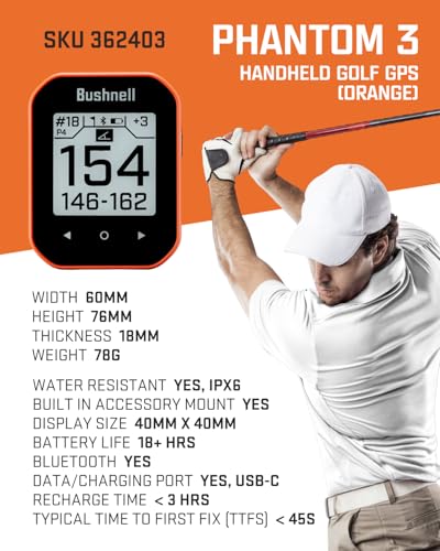Bushnell Phantom 3 Slope GPS Golf Green with Touchscreen N820