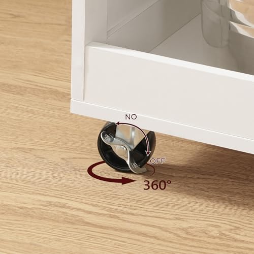 Black and Natural Rolling Kitchen Cart with Drawer G350