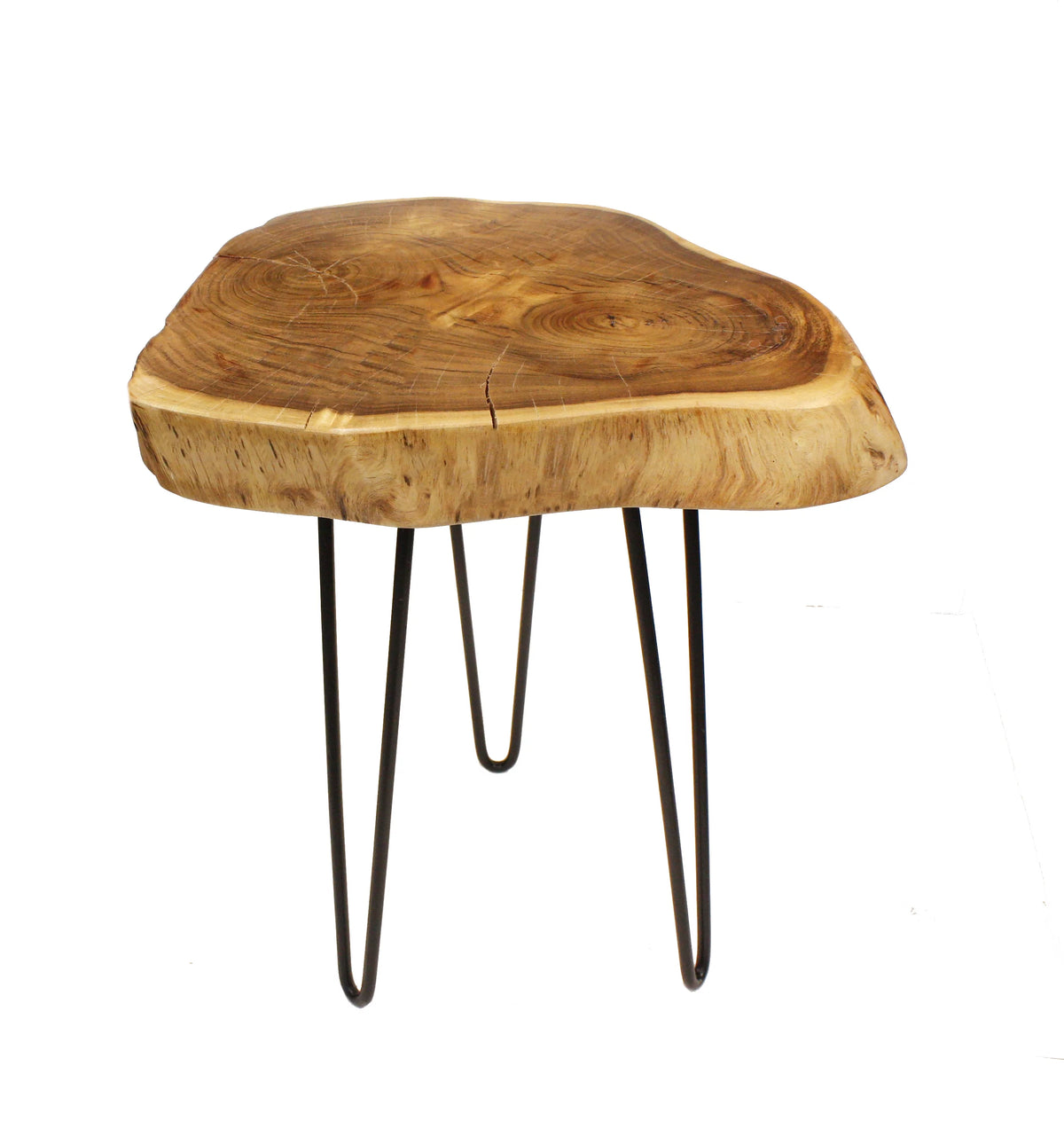Live Edge Side Table / Stool Organic Brown Acacia Wood J197380