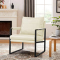 White Faux Leather Accent Chair V86956