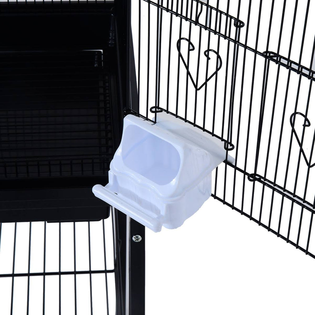 Black Metal Bird Cage with Rolling Stand G84833