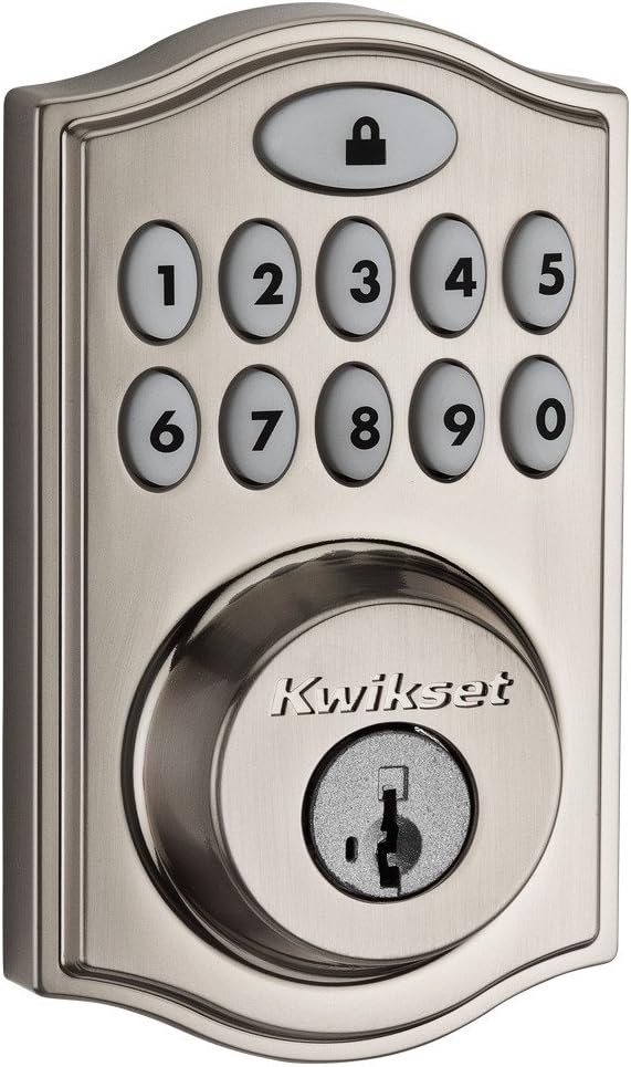 Smart Lock Keypad Electronic Deadbolt Door Lock With SmartKey Security and Z-Wave Plus, Satin Nickel M214