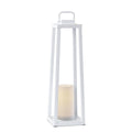 White Lantern with Flameless Candle G7605