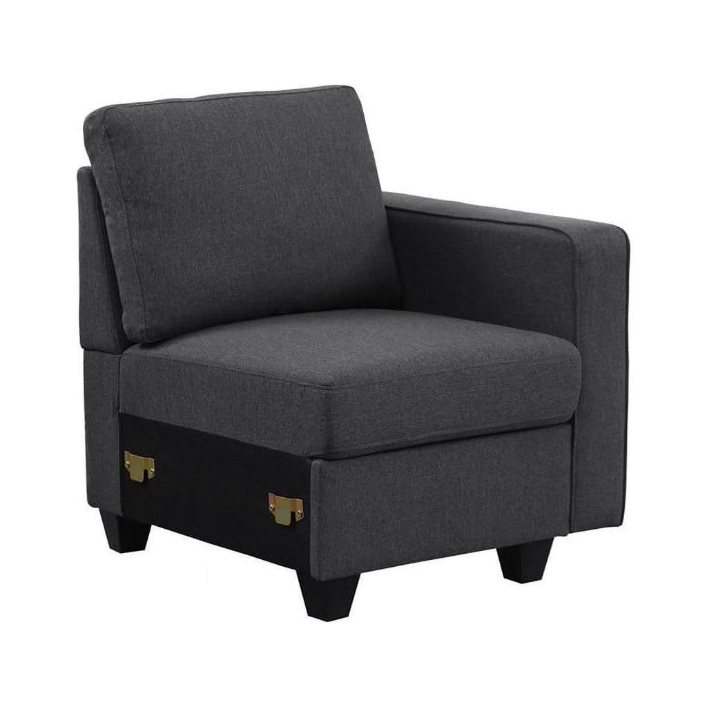 Dark Gray Fabric Linen Modular Sectional Sofa P641