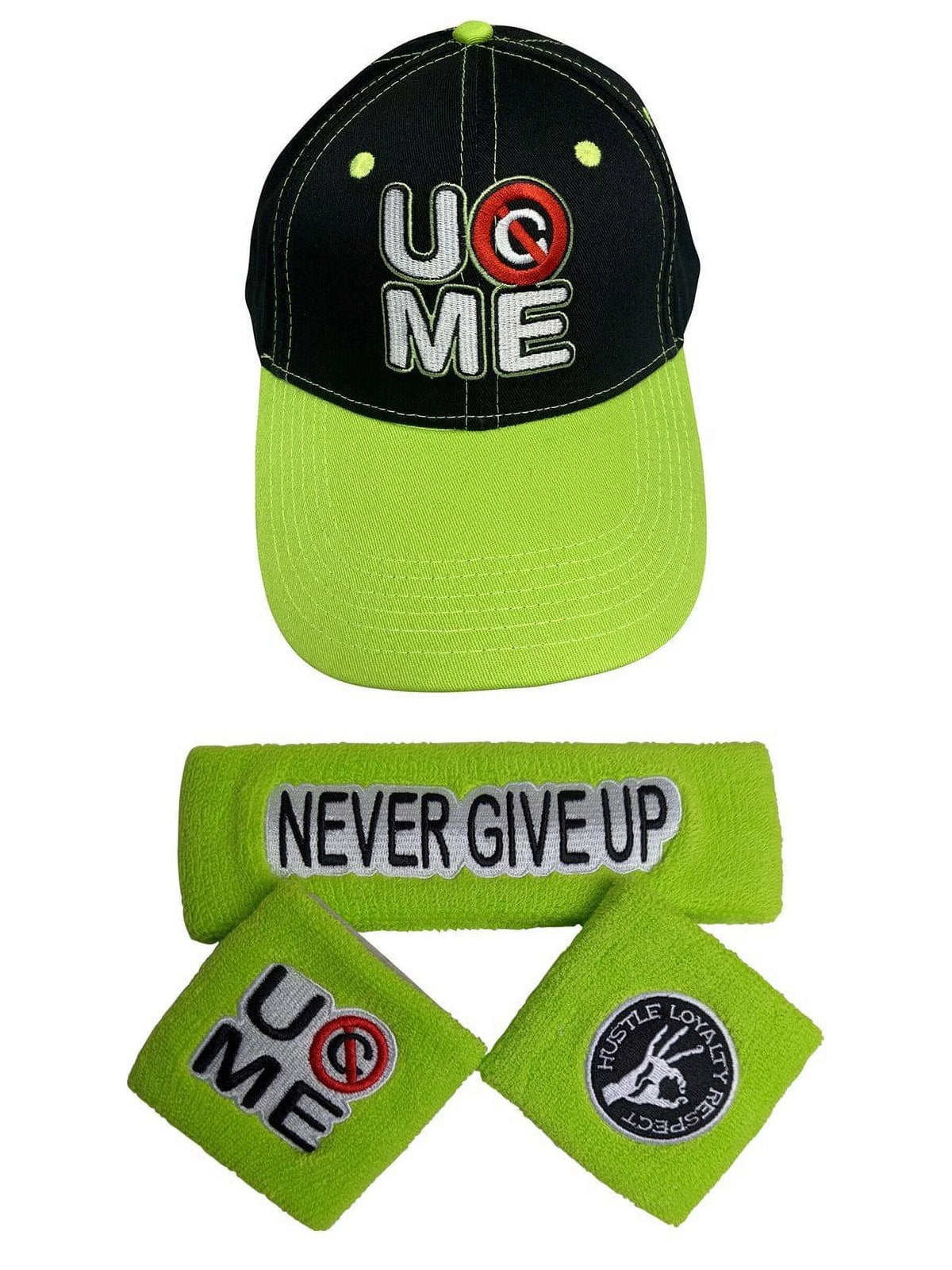Neon Green Boys Costume T-shirt Hat Wristbands S1292