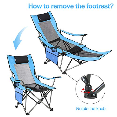 Camping Folding Mesh Chair with Footrest P793835