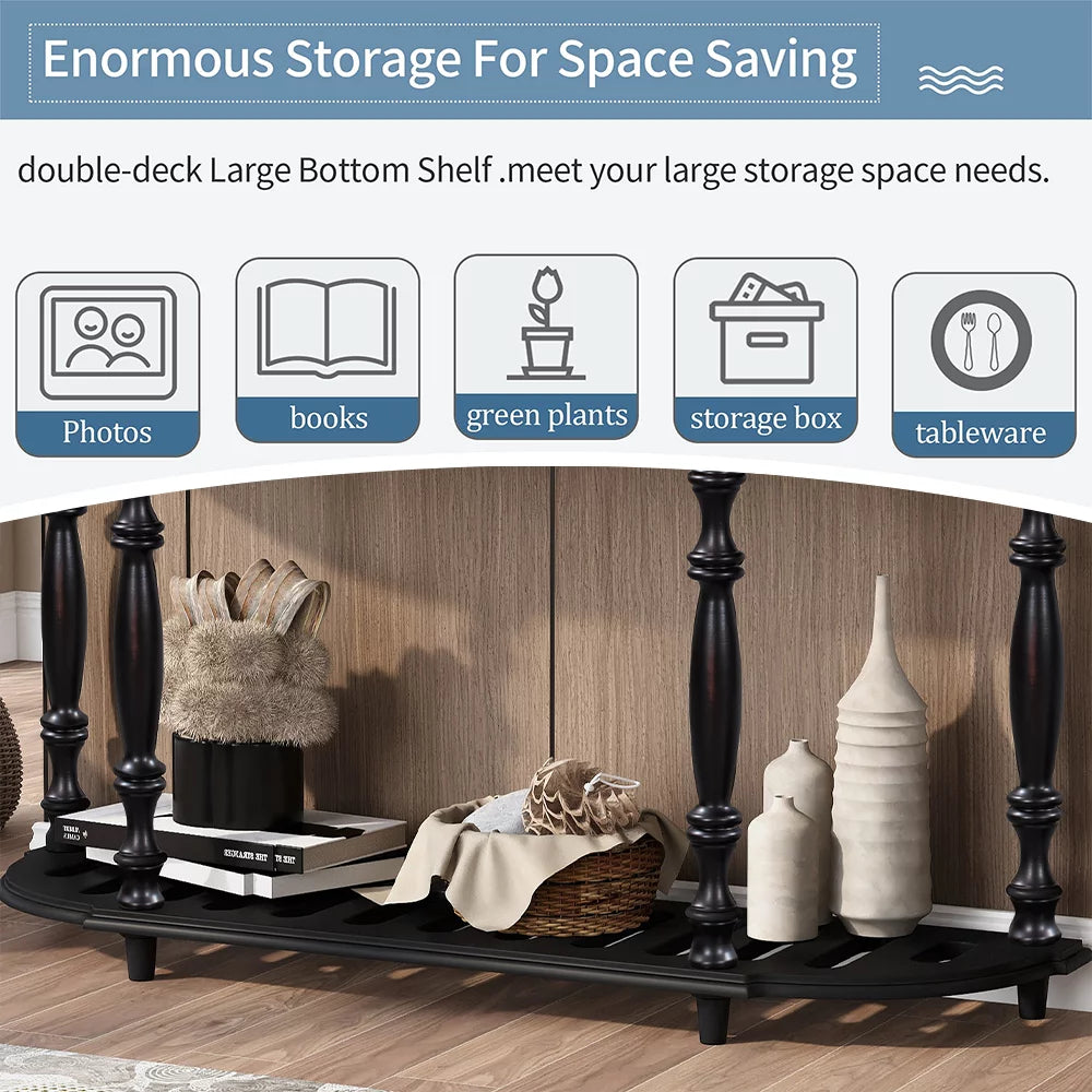Black Console Table with 4 Drawers Z36826