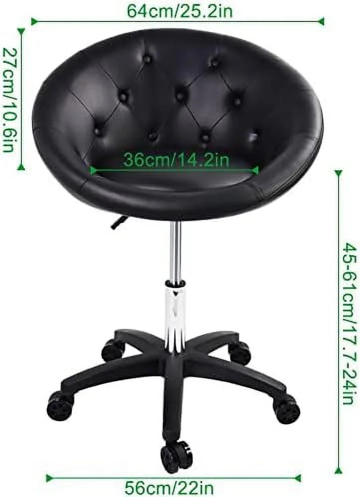 White Rolling Vanity Chair with Wheels X7985