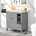 Grey Solid Wood Bathroom Vanity with Sink C972