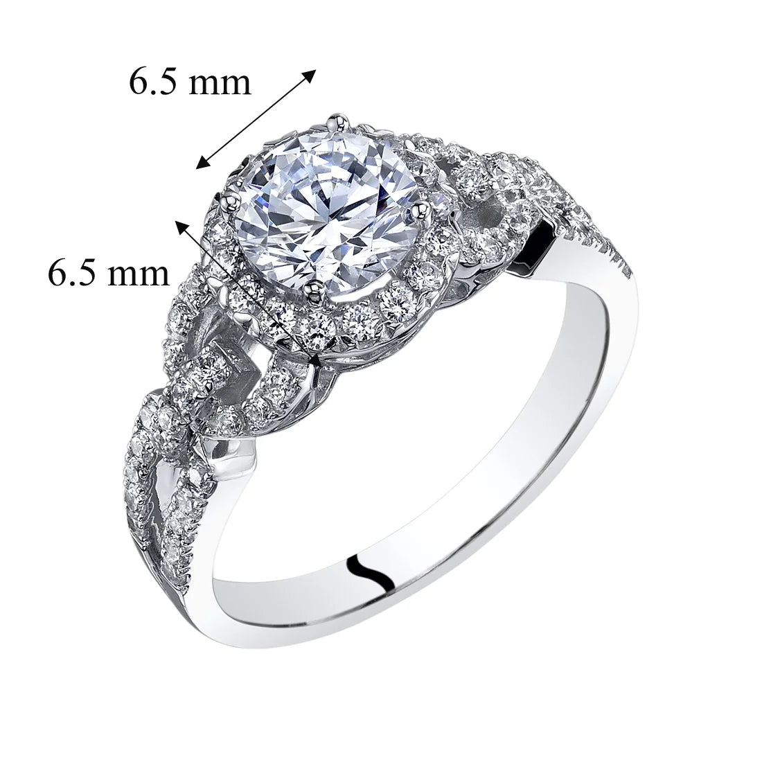 14K White Gold Cubic Zirconia Solitaire Engagement Ring B871