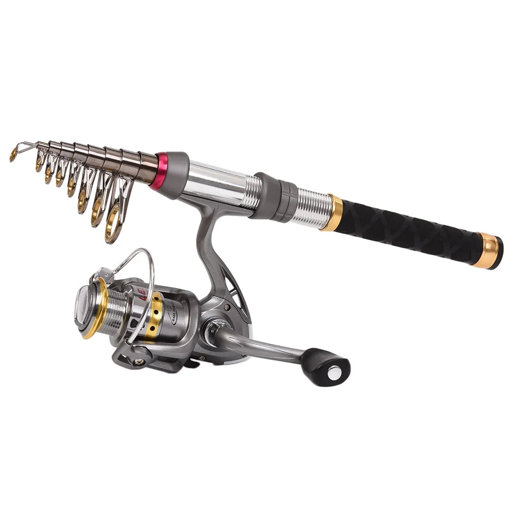 Carbon Fiber Telescopic Fishing Rod Reel Combo with Carrier Bag U688414