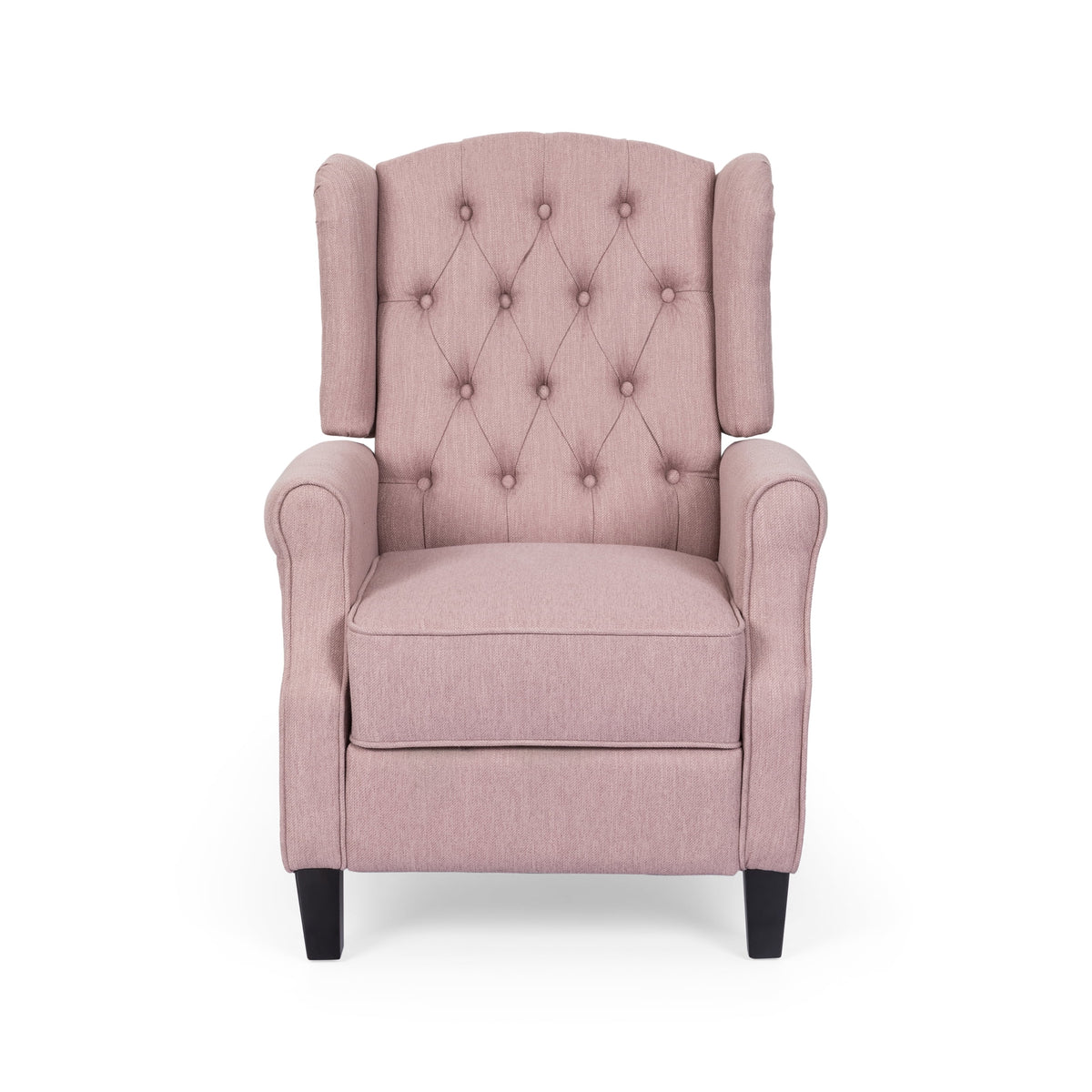 Light Blush Tufted Fabric Push Back Recliner Q568
