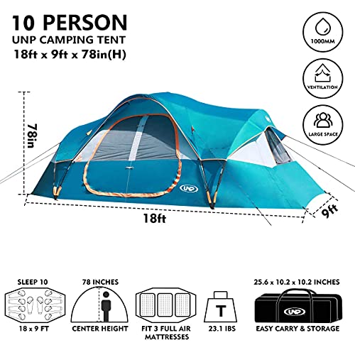 10-Person Double Layer Waterproof Camping Tent A983