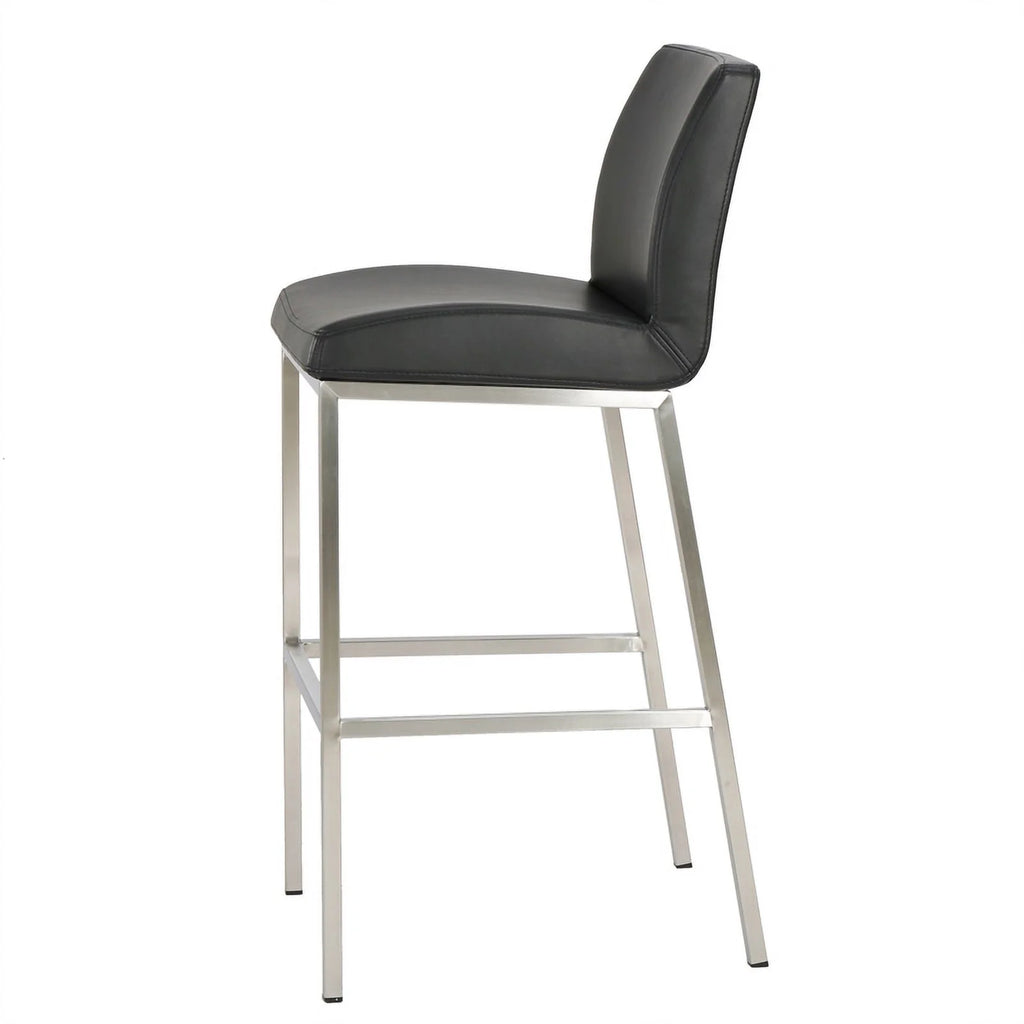 Black Leather Barstool Set of 2 A365