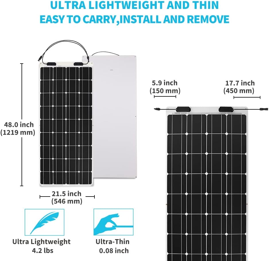 Flexible Solar Panel 100 Watt 12 Volt Monocrystalline A4015